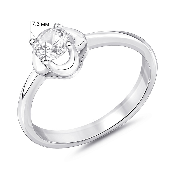 Серебряное кольцо с фианитом (арт. 7501/8316) – изображение 2