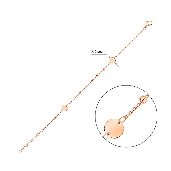 Браслет з червоного золота Монети (арт. 326586) – зображення 2