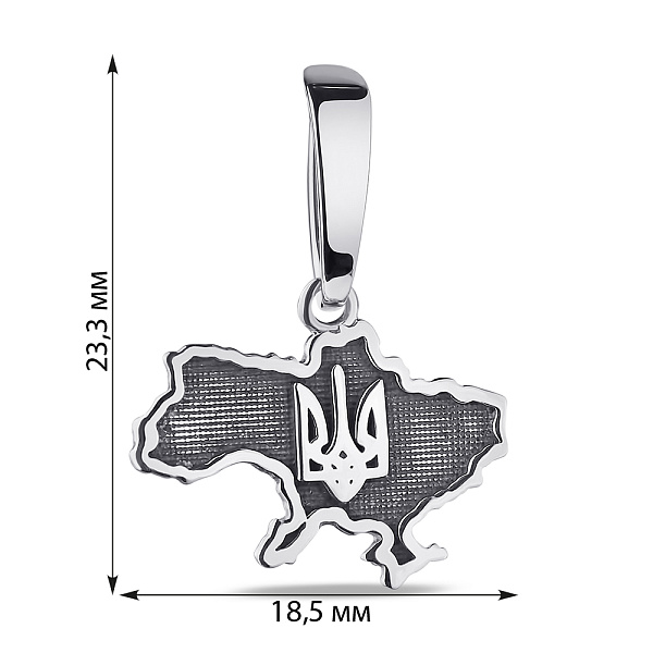 Серебряный подвес "Герб Украины-Трезубец" с чернением (арт. 7903/492пп) – изображение 2