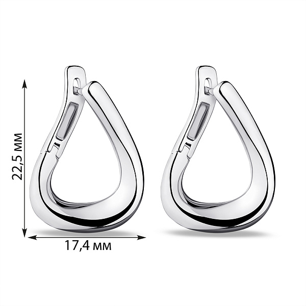 Серебряные серьги без камней (арт. 7502/9238) – изображение 2