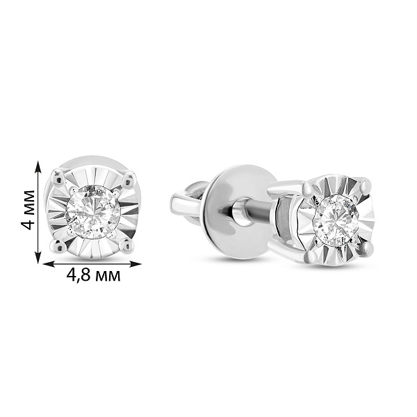 Серьги из белого золота с бриллиантами (арт. Т011667010б) – изображение 2