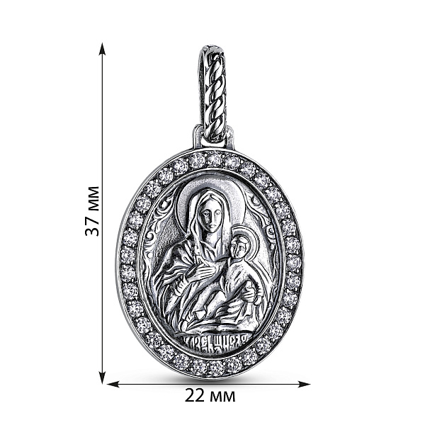 Серебряная ладанка Божья Матерь Козельщанская (арт. 7917/3729-ч) – изображение 2