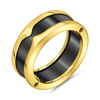 Кольцо из желтого золота и черной керамики (арт. 1401118жч)