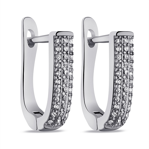 Серебряные серьги с фианитами (арт. 7502/9720) – изображение 1