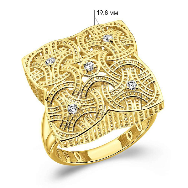 Золотое кольцо с фианитами Francelli (арт. е156606ж) – изображение 5