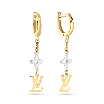 Сережки-підвіски з жовтого і білого золота (арт. 108148жб)