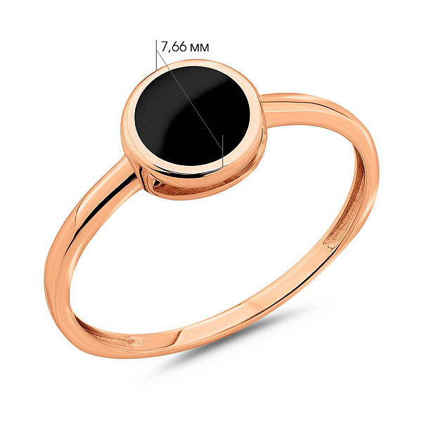 Золотое кольцо Лýна с эмалью (арт. 141081ч) – изображение 3