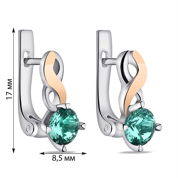 Серебряные серьги с верделитом (арт. 7202/216Врдсп) – изображение 2