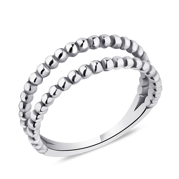 Подвійна срібна каблучка без вставок (арт. 7901/5898) – зображення 1