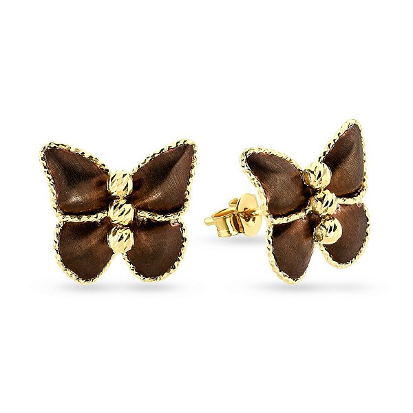 Золотые серьги пусеты Francelli Бабочки (арт. 107380жкр) – изображение 1