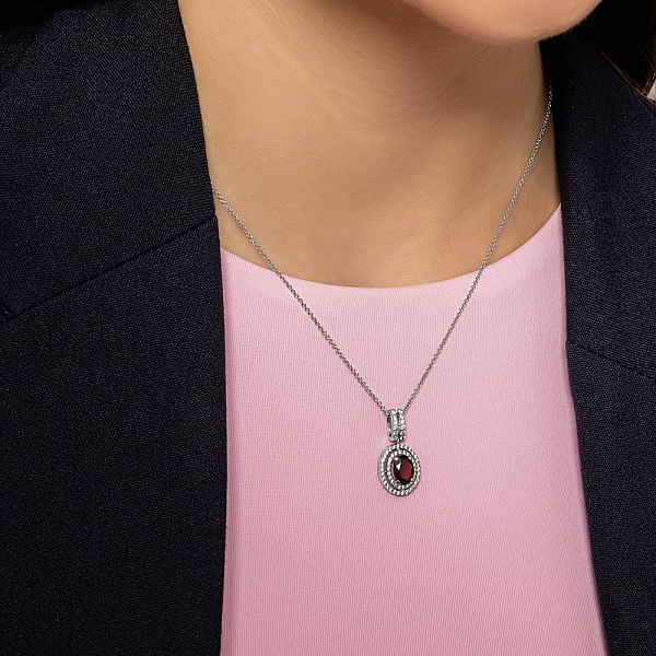 Золотой подвес с гранатом и фианитами (арт. 440346Пбк) – изображение 2