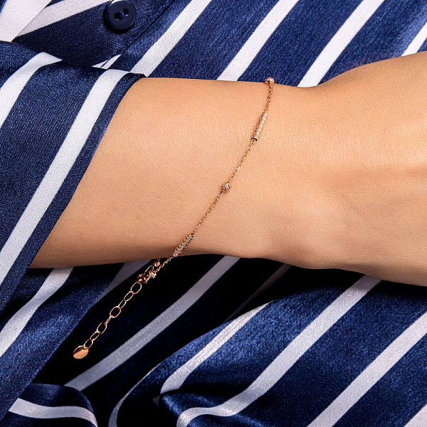 Тонкий браслет з червоного золота (арт. 340080) – зображення 2