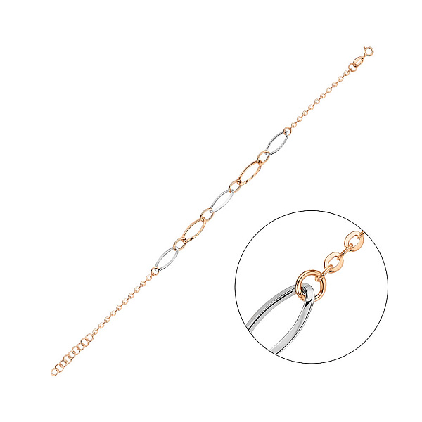 Браслет в комбинированном цвете золота (арт. 326600кб) – изображение 1