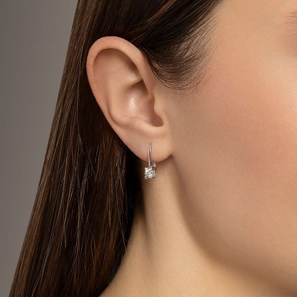Серьги из белого золота с бриллиантами (арт. С011637030б) – изображение 2