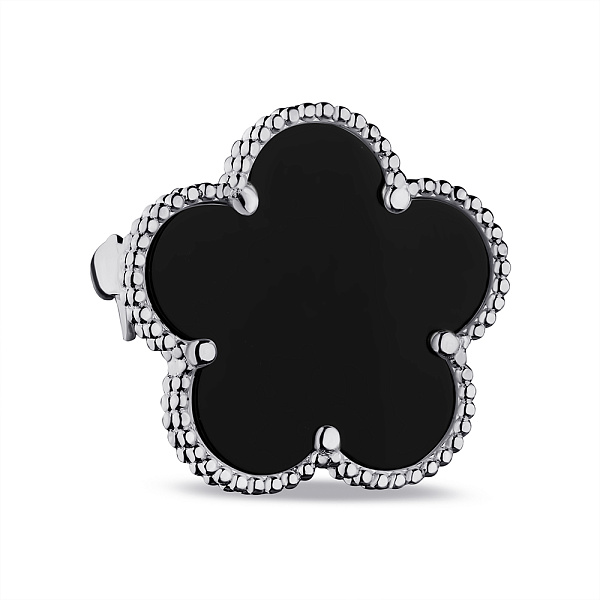 Срібна брошка з оніксом (арт. 7505/191/25о) – зображення 1