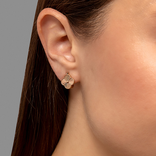 Золоті сережки Конюшина без каменів (арт. 1092170/10) – зображення 2