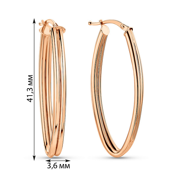 Серьги из красного золота  (арт. 1091621/40) – изображение 3