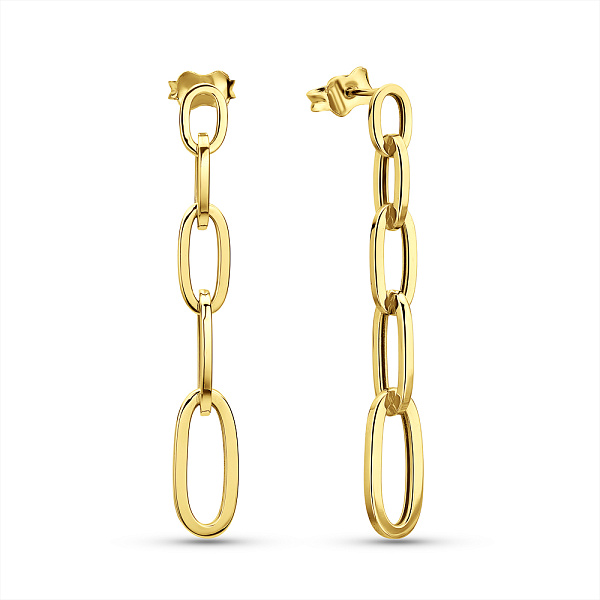 Золотые серьги-пусеты Звенья (арт. 1091944ж) – изображение 1