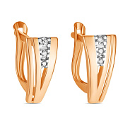 Серьги из красного золота с фианитами (арт. 107725)