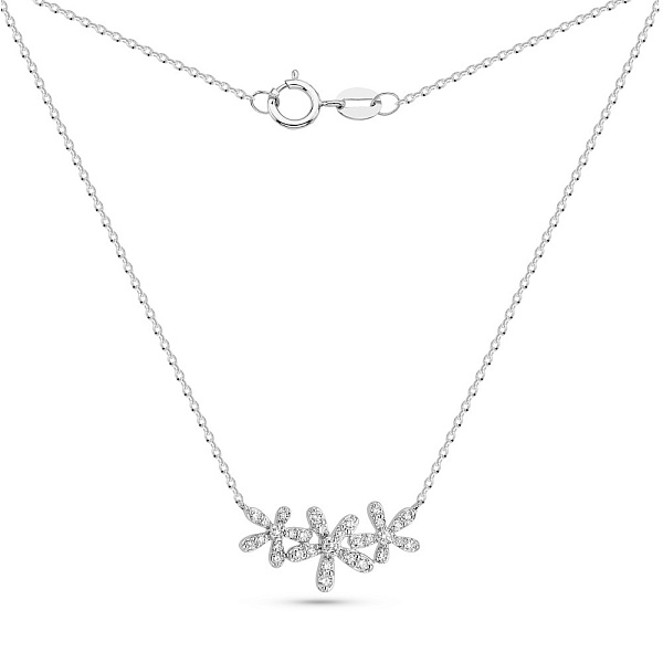 Золотое колье Цветы с бриллиантами (арт. Ц341553015б) – изображение 2