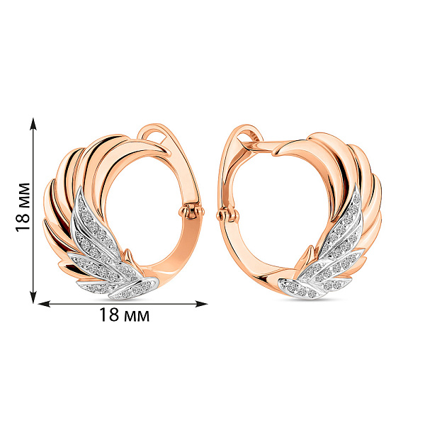 Золотые серьги с фианитами (арт. 1101064) – изображение 5