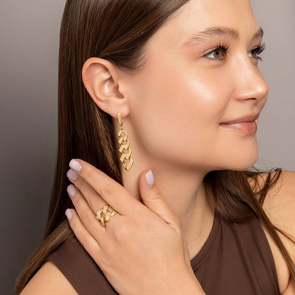 Сережки Ланки з жовтого золота (арт. 1091278ж) – зображення 3