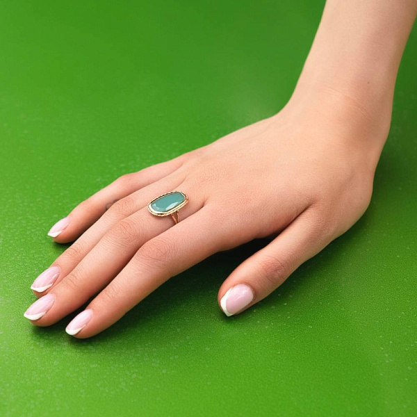 Золотое кольцо с кварцем (арт. 154968Пкгм) – изображение 3