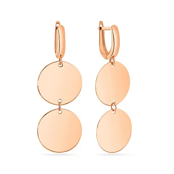 Золоті сережки-підвіски "Монети" (арт. 108105/15)