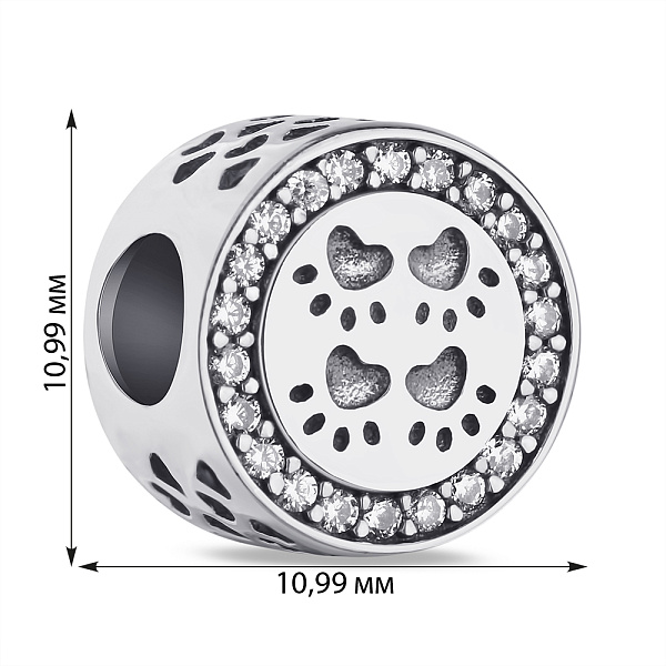 Серебряный шарм с фианитами (арт. 7903/3805) – изображение 2