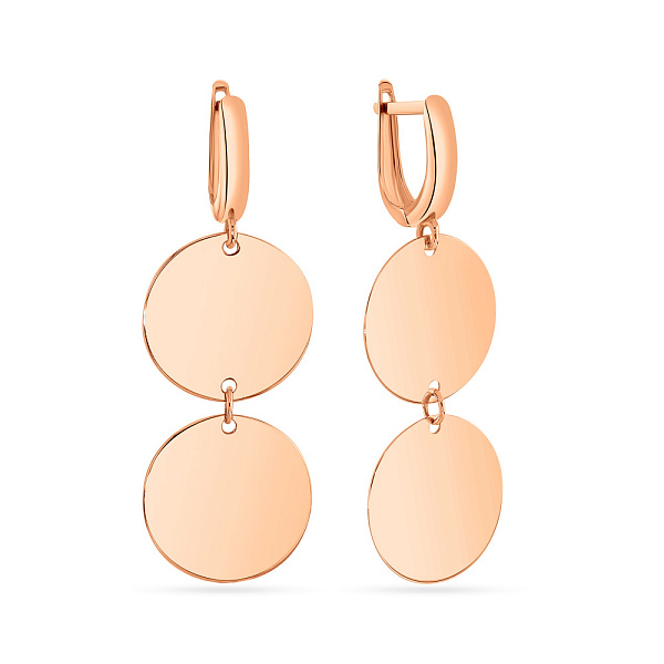 Золоті сережки-підвіски "Монети" (арт. 108105/15) – зображення 1