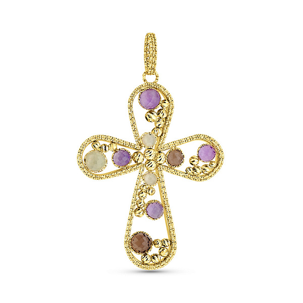 Золотой крестик Francelli с фианитами (арт. 424851жцв) – изображение 1