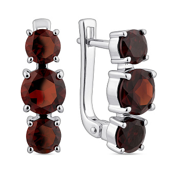 Срібні сережки з гранатом (арт. 7502/1914977Г)