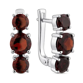 Срібні сережки з гранатом (арт. 7502/1914977Г)