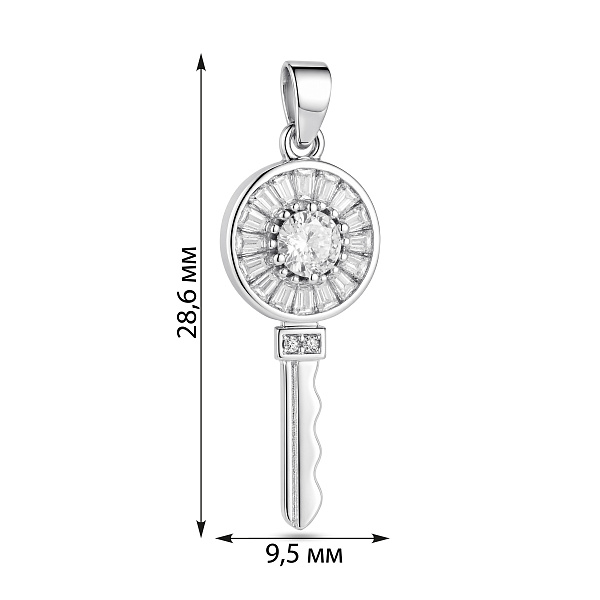 Серебряная подвеска ключ с фианитами (арт. 7503/4845) – изображение 2