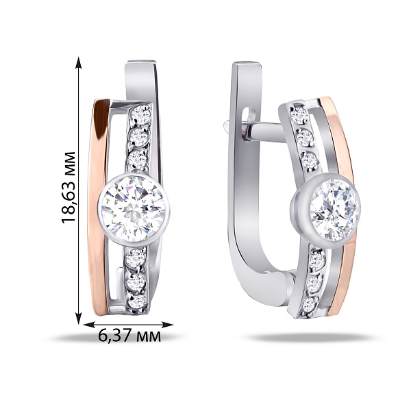 Серебряные серьги с фианитами (арт. 7202/495сю) – изображение 2