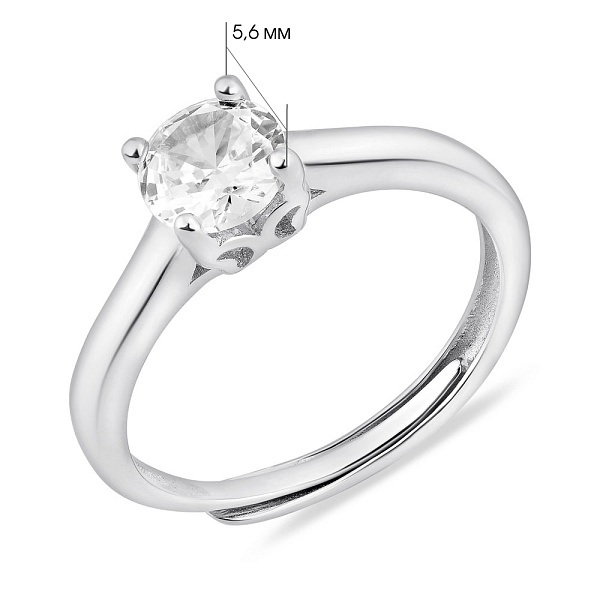 Серебряное кольцо с одним фианитом (арт. 7501/8099) – изображение 2