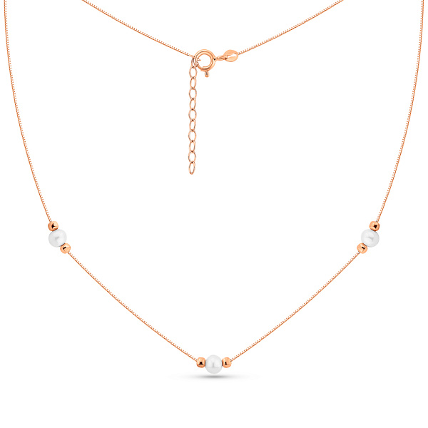 Золотое колье с жемчугом (арт. 352767прлб) – изображение 2