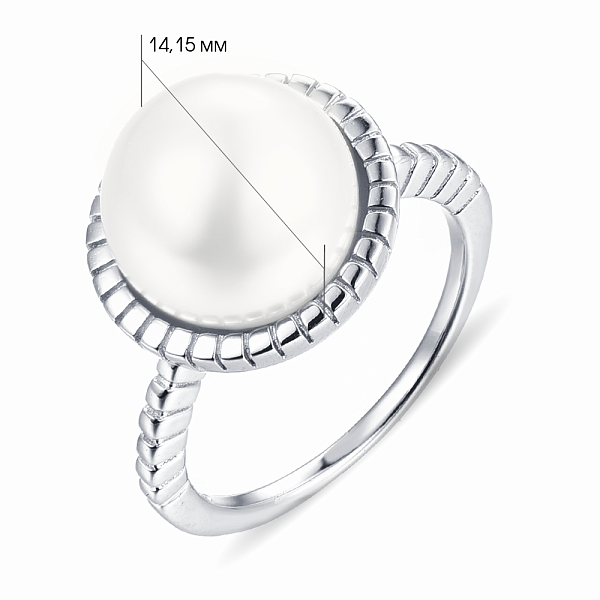 Серебряное кольцо с жемчугом (арт. 7501/4265жб) – изображение 2