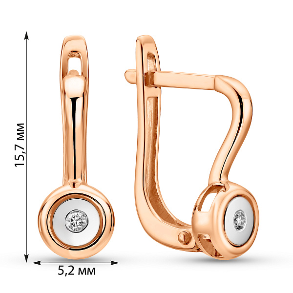 Золоті сережки з діамантами (арт. С011028) – зображення 4