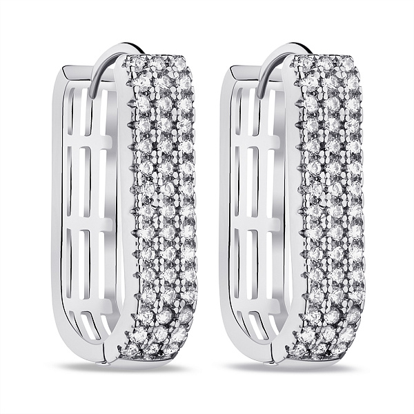 Срібні сережки з фіанітами (арт. 7502/9134/20) – зображення 1