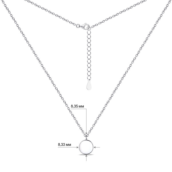 Серебряное колье с белой эмалью (арт. 7507/1180еб) – изображение 3