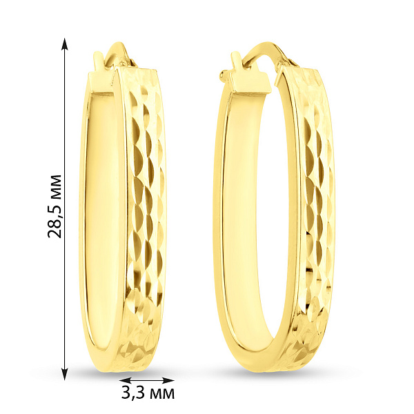 Серьги-кольца из желтого золота (арт. 1091570/30ж) – изображение 4
