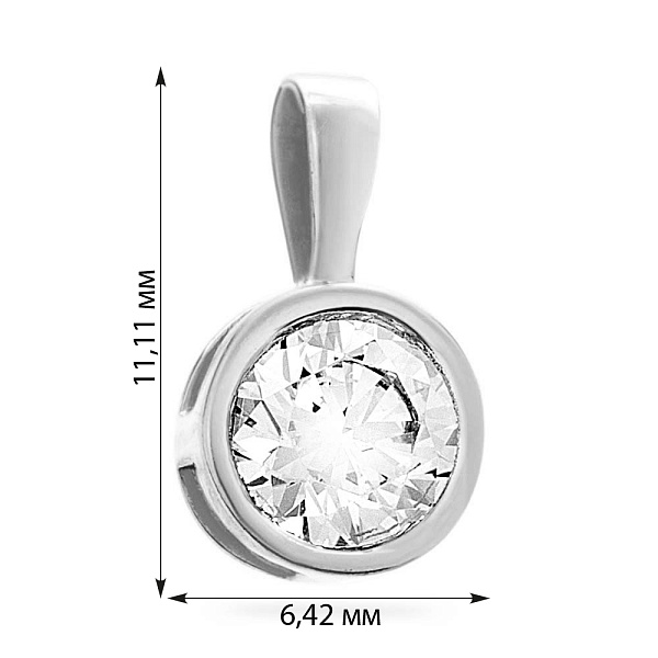 Золотая подвеска с фианитом (арт. 440427б) – изображение 3