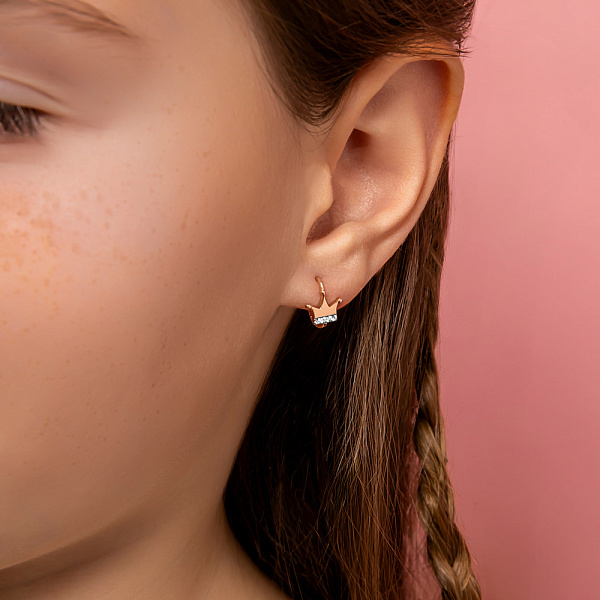 Серьги из красного золота "Корона" (арт. 110917) – изображение 2