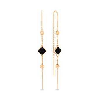 Сережки з червоного золота з емаллю (арт. 1101202еч)