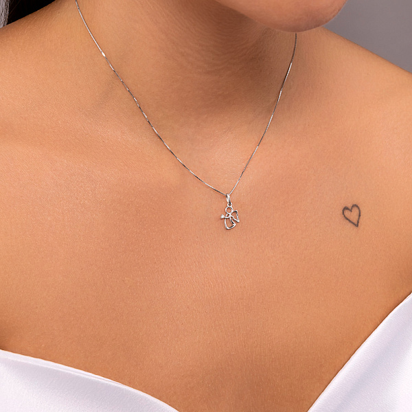 Подвес из белого золота с бриллиантом (арт. 3100881202) – изображение 2