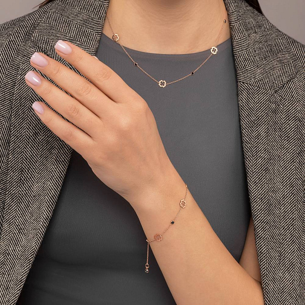 Браслет з червоного золота з чорними фіанітами (арт. 3261146ч) – зображення 4