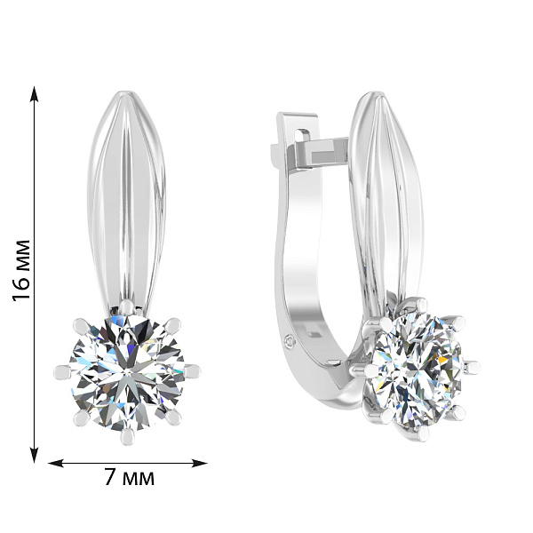 Золотые серьги с фианитами (арт. 112300б) – изображение 2