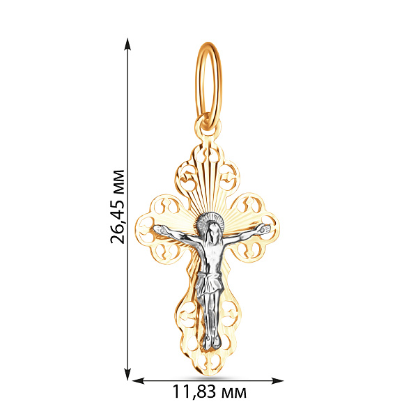 Золотой нательный крестик с распятием (арт. 501504ж) – изображение 2