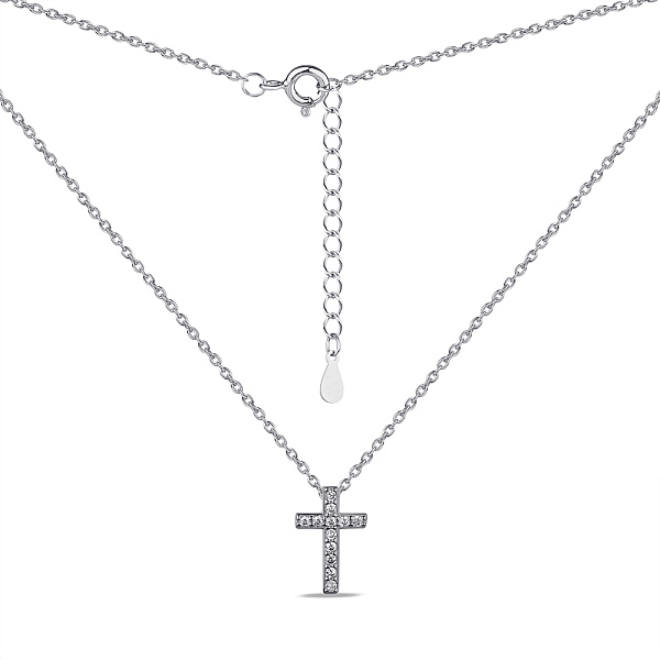 Серебряное колье Крестик с фианитами (арт. 7507/2133) – изображение 2